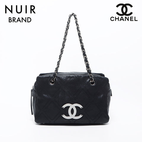 シャネル CHANEL デカココマーク チェーン シルバー金具 10番台 2005-2006 トートバッグ ブラック WS11809