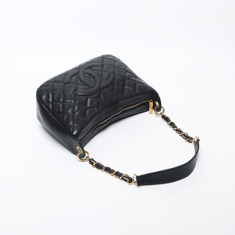 Chanel Chanel Deka Coco Mark Matelasse肩带黑色WS11810