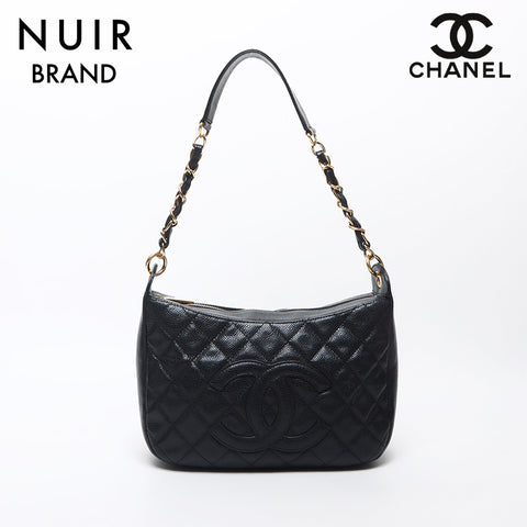 Chanel Chanel Deka Coco Mark Matelasse肩带黑色WS11810