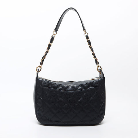 Chanel Chanel Deka Coco Mark Matelasse肩带黑色WS11810