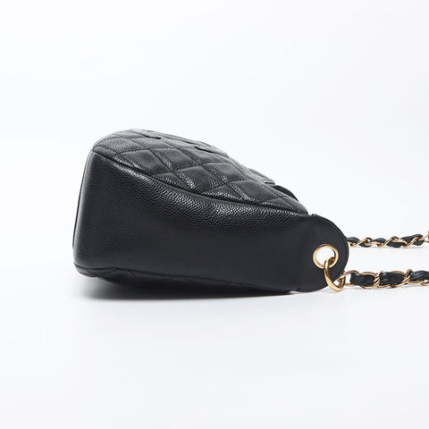 Chanel Chanel Deka Coco Mark Matelasse肩带黑色WS11810