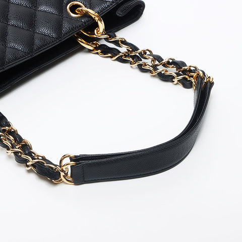 Chanel Chanel Deka Coco Mark Chain Tote Bag Black WS11811