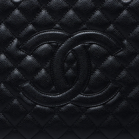 Chanel Chanel Deka Coco Mark Chain Tote Bag Black WS11811