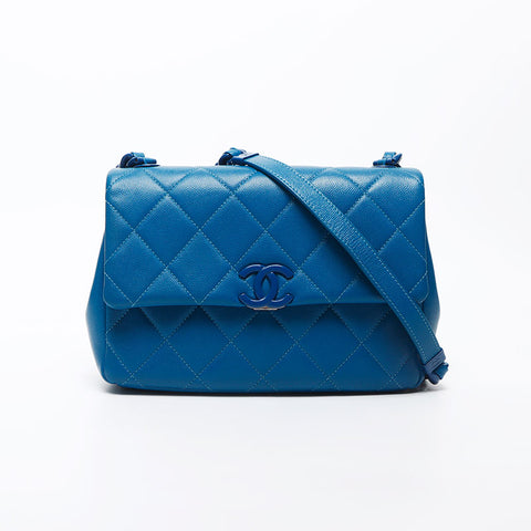 Chanel Caviar Skin Number 30 Shoulder Bag Blue WS11814