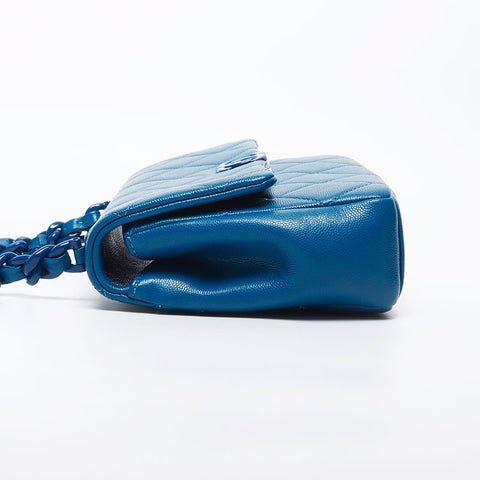 CHANEL Caviar Skin 30s Shoulder Bag blue WS11814
