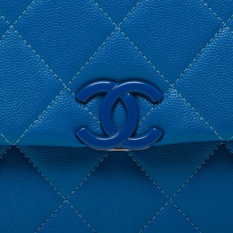 Chanel Caviar Skin Number 30 Shoulder Bag Blue WS11814