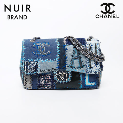 シャネル CHANEL パッチワーク デニム チェーン 21番台 2015 ショルダーバッグ ブルー WS11815