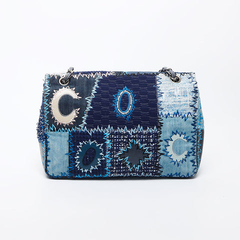 シャネル CHANEL パッチワーク デニム チェーン 21番台 2015 ショルダーバッグ ブルー WS11815