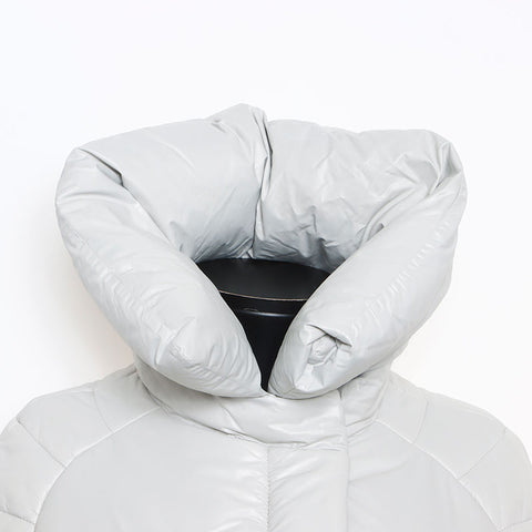 Celine -Größe: 36 gepolsterte Macadam -Stichdown -Mantel Triomphe Jacke grau WS11821