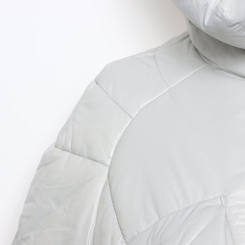 Celine -Größe: 36 gepolsterte Macadam -Stichdown -Mantel Triomphe Jacke grau WS11821