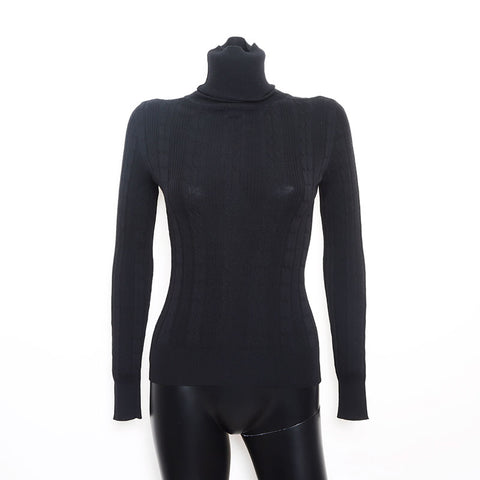 Louis Vuitton Louis Vuitton Größe: XS Charmed Cashmere High Neck Strick Schwarz WS11827