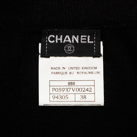 シャネル CHANEL Size:38 カシミア ココボタン 95A 1995s セットアップ ブラック WS11838