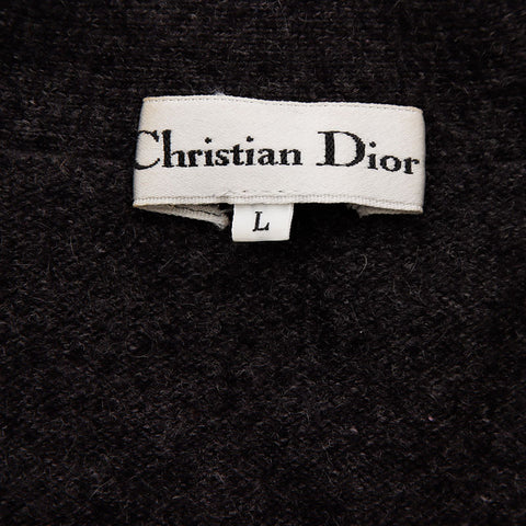 Christian Dior Christian Dior Wool CD Button Taille: L des années 1990 Cardigan Gray WS11843