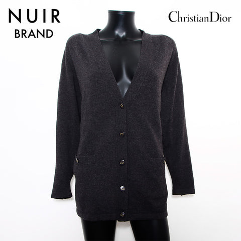 Christian Dior Christian Dior Wool CD Button Taille: L des années 1990 Cardigan Gray WS11843