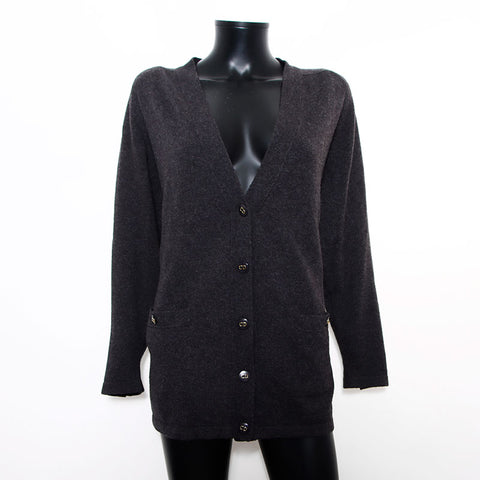 Christian Dior Christian Dior Wool CD Button Taille: L des années 1990 Cardigan Gray WS11843