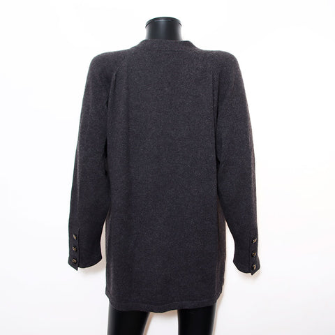 Christian Dior Christian Dior Wool CD Button Taille: L des années 1990 Cardigan Gray WS11843