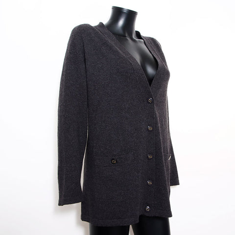 Christian Dior Christian Dior Wool CD Button Taille: L des années 1990 Cardigan Gray WS11843