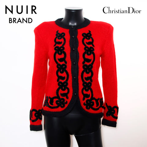 Christian Dior Christian Dior Taille: M Cardigan des années 1990 Black rouge WS11845