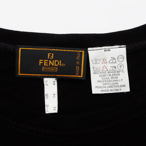 FENDI Size:42 Logo 1980s Long Sleeve Shirt Black WS11847