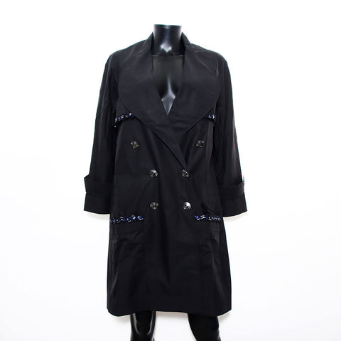 Chanel Size:40 Trench Coco Button Coat Coat Black WS11848