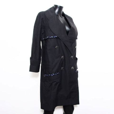 Chanel Size:40 Trench Coco Button Coat Coat Black WS11848