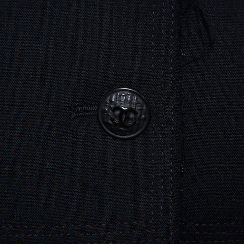 Chanel CHANEL Size:36 Coco Button 07P 2007 Cut-off Jacket Black WS11849