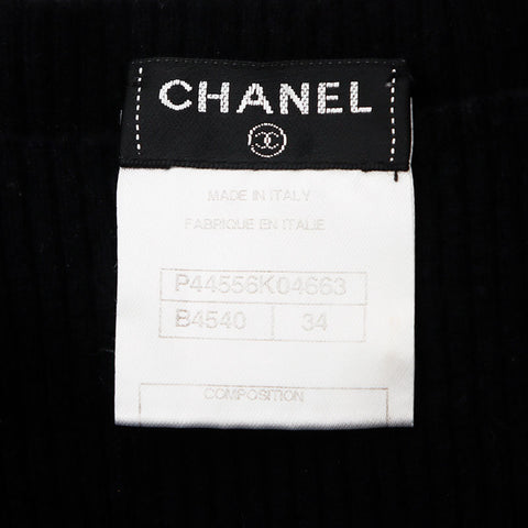 Chanel Size:34 Cashmere blend Short sleeve knit dress Black WS11852