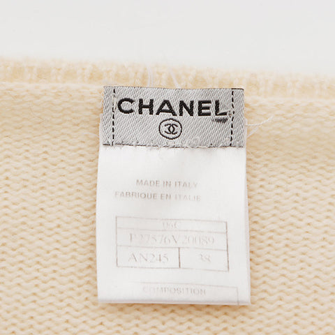 シャネル CHANEL Size:38 モヘア混 レース ニット 06C カーディガン アイボリー WS11854