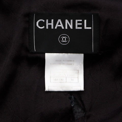 香奈儿大小：38 06a 2006 Tweed Glitter无领夹克蓝色WS11855