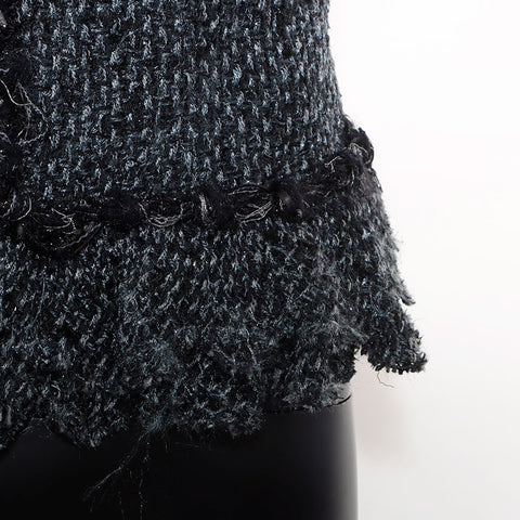 香奈儿大小：38 06a 2006 Tweed Glitter无领夹克蓝色WS11855