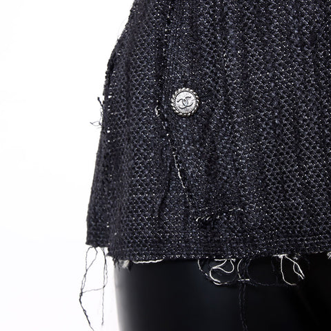 Chanel Chanel Taille: 34 Bouton de coco tweed 07p 2007 Veste Navy WS11858