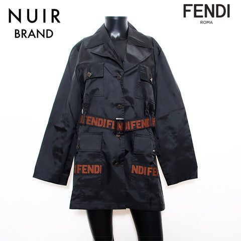 Fendi Fendi Zucca腰带1980-1990S外套黑色WS11859