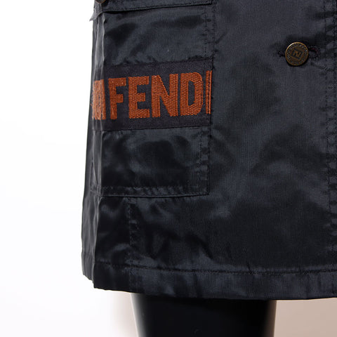 Fendi Fendi Zucca腰带1980-1990S外套黑色WS11859