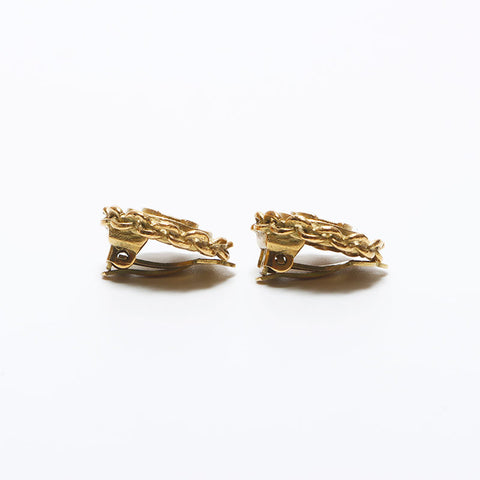 Chanel Chanel Cocomark 95p 1995 boucles d'oreilles rondes Gold WS11862