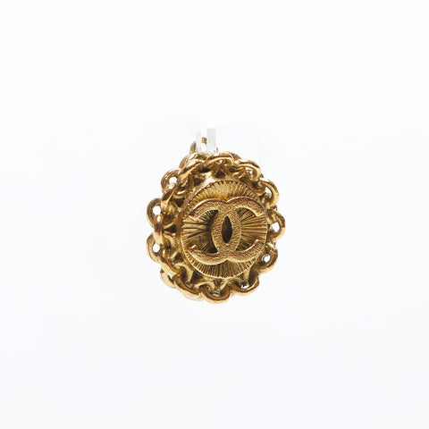 Chanel Chanel Cocomark 95p 1995 boucles d'oreilles rondes Gold WS11862