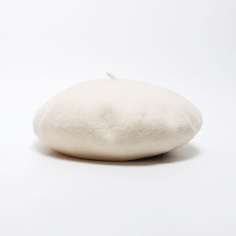 CHANEL Wool COCO Mark Camellia beret beige WS11870