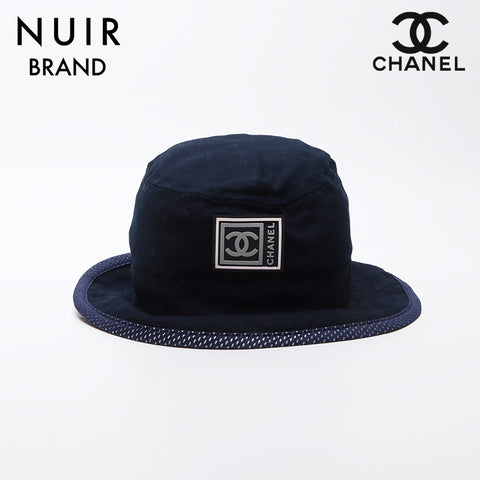 CHANEL Bucket Hat Size:M Sports Line COCO Mark hat Navy WS11871