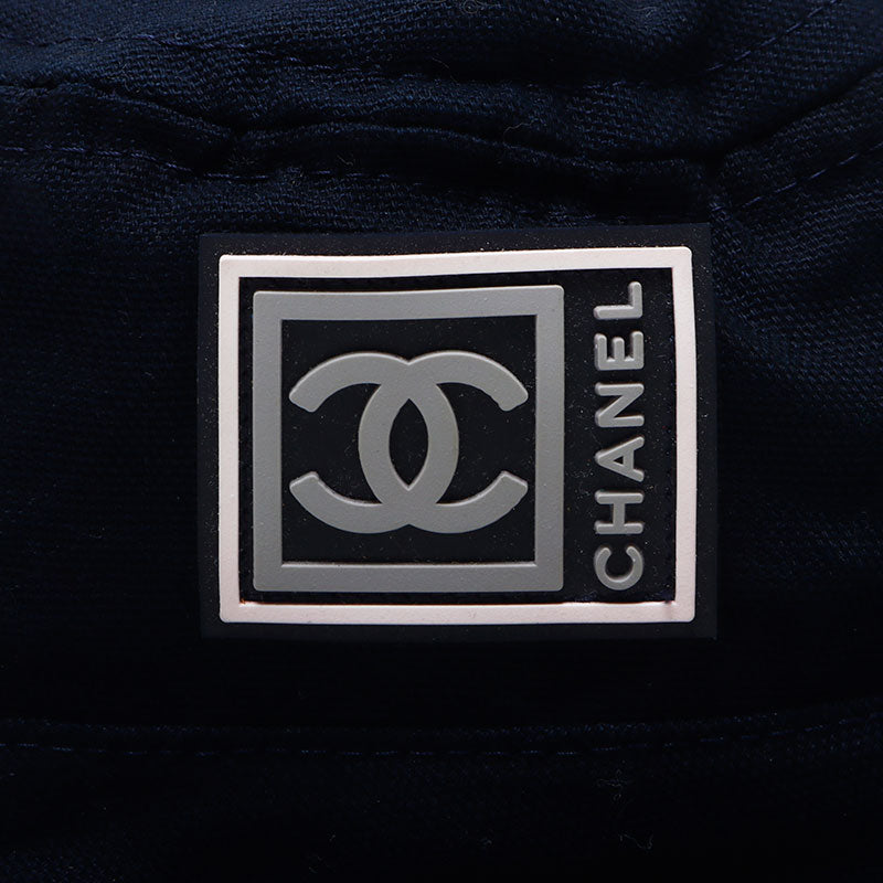 シャネル バケットハット スポーツライン ネイビー コットン ココマーク CHANEL(シャネル) ココマーク刺繍 コットン バケットハット ブラック
