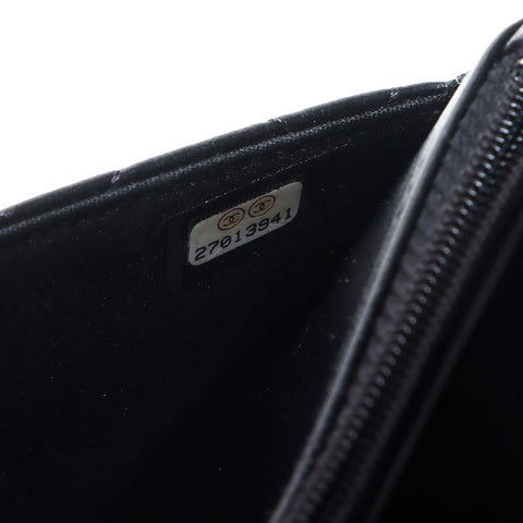 Chanel Chanel Nr. 27 2018-2019 Wildstich-Ketten-Wallet-Umhängetasche Schwarz WS11877