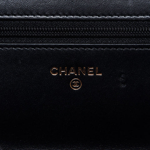 Chanel Chanel Nr. 27 2018-2019 Wildstich-Ketten-Wallet-Umhängetasche Schwarz WS11877