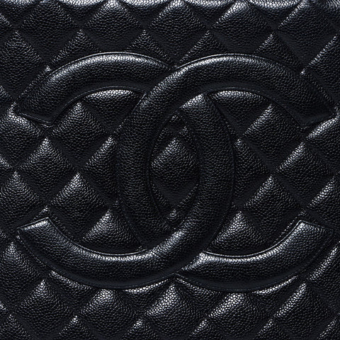 Chanel CHANEL 6 series 2000-2001 Caviar Skin reprint tote tote bag black WS11880