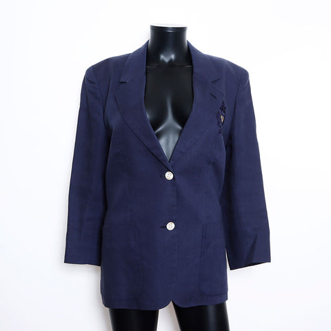 基督教Dior尺寸：S量身定制的徽标补丁夹克海军WS11903