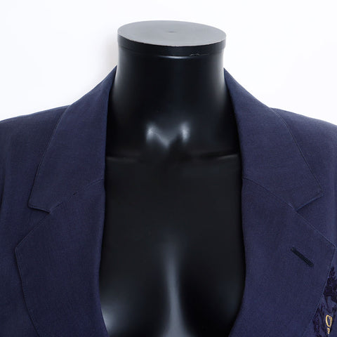 Christian Dior Size:S Tailored logo patch Jacket Navy WS11903