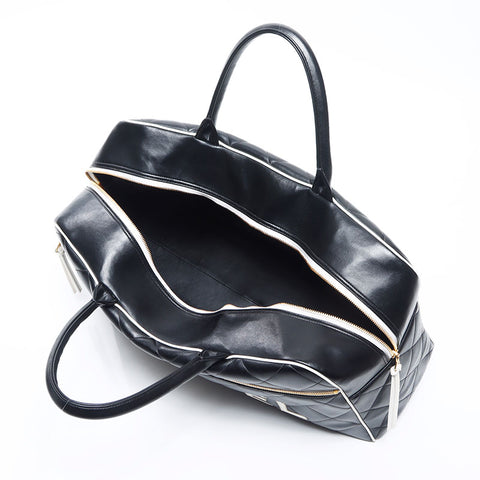 Chanel CHANEL Matelasse Logo Boston Bag Black WS11905