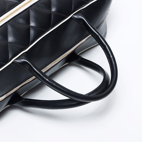 Chanel CHANEL Matelasse Logo Boston Bag Black WS11905