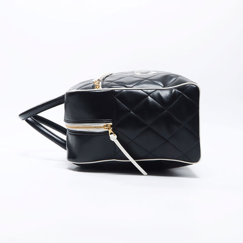 Chanel CHANEL Matelasse Logo Boston Bag Black WS11905