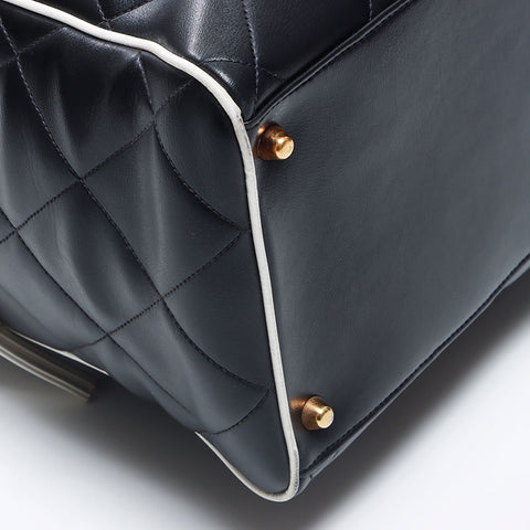 Chanel CHANEL Matelasse Logo Boston Bag Black WS11905