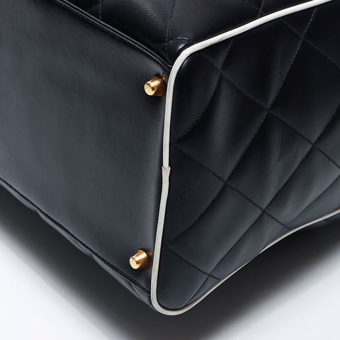 Chanel CHANEL Matelasse Logo Boston Bag Black WS11905