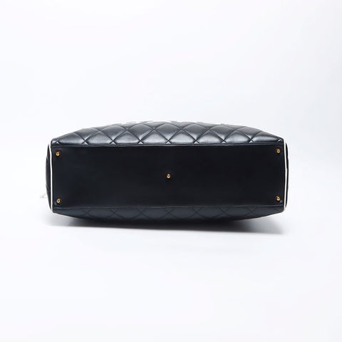 Chanel CHANEL Matelasse Logo Boston Bag Black WS11905