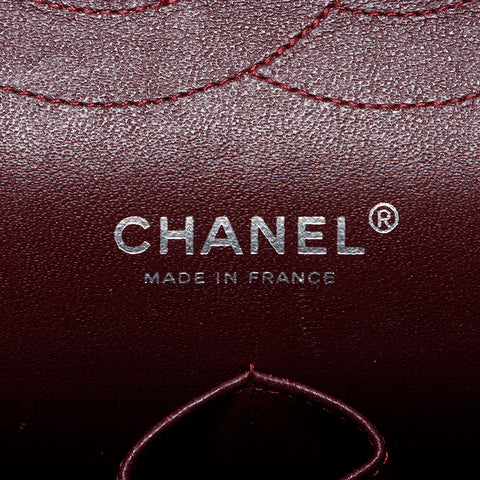 Chanel Decamatelasse巨型鱼子酱皮肤双襟翼30银色硬件肩带黑色WS11907